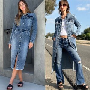 NWT Wash Lab Piece Dyed Denim Dress